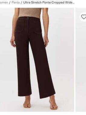 NWOT Quince size 4 ultra stretch ponte cropped wide leg pants